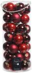 Decoris 49 darabos karácsonyi gömb készlet, üveg, 6 cm, piros