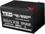 TED Electric Acumulator TED Battery Expert Holland, TED12125, AGM VRLA 12V 12, 5A, F2, 151mm x 98mm x h 95mm (AC.TD.12V.BK1.12.0001)