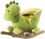  HOMCOM Rocking Dragon sárkány formájú gyermek hinta, fából, zöld és sárga