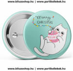 Partikellékek Merry Christmas cicás karácsonyi kitűző