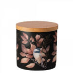 Ambiente Lovely chickadee black porcelán konyhai tároló 10x10cm