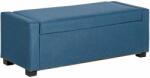  HOMCOM ágypad tárolórekesszel, design ládával, kék anyaggal kárpitozott pad, 120x50x44cm