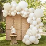 Ginger Ray Ghirlandă de baloane - bej și alb cu evantai de hârtie