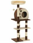 vidaXL Ansamblu de joacă pisici, stâlpi din sisal, bej și maro, 127 cm (170628) - izocor
