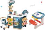 Smoby Set magazin electronic cu cântar și scaner Super Market și bancă școlară Smoby pentru desenat cu spațiu de depozitare și accesorii (SM350239-16)