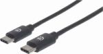 Manhattan USB-C - USB-C kábel 0.5m - Fekete (354868)