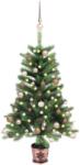 vidaXL zöld megvilágított műkarácsonyfa gömb szettel 90 cm (3077638)