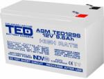 TED Electric Acumulator AGM VRLA 12V 9, 6A High Rate 151mm x 65mm x h 95mm F2 TED Battery Expert Holland TED003324 (5) / TED1296 (TED003324)