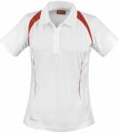 SPIRO Tricou polo sport pentru femei Team Spirit - Albă / roșie | S (SPIRO-S177F-1000156479)