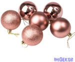  Karácsonyi gömb szett 6 db-os 6cm - Rosegold