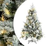 vidaXL PVC és PE megvilágított karácsonyfa hóval/fenyőtobozzal 150 cm (3094560) - vidaxl