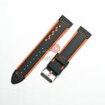  Curea silicon neagra Racing cu portocaliu 22mm - 10010118
