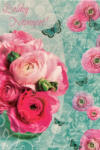 Cardex Boldog névnapot! kinyitható rózsás pillangó ajándékkísérő kártya, 5x7, 5cm
