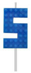  Építőkocka 5-ös Blue Blocks tortagyertya, számgyertya (MLG132762C) - gyerekagynemu