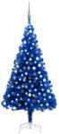 vidaXL Brad de Crăciun artificial LED-uri/globuri albastru 120 cm PVC (3077679)