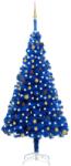 vidaXL Set pom Crăciun artificial LED-uri&globuri albastru 240cm PVC (3077511)