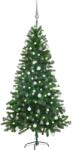 vidaXL Set pom de Crăciun artificial LED-uri&globuri, verde, 150 cm (3077726) - comfy