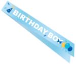  Birthday boy" feliratú égkék színű party vállszalag