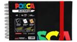 POSCA UNI Jegyzetfüzet A/5 UNI POSCA spirálos BlackBook sima 48lap 100gm 16 fekete - 16 fehér - 16 barna lap (2UPCBLACKBOOK)