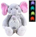 Jokomisiada Jucarie de plus cu proiector lumini si sunete, Jokomisiada, Elefant, Gri, 40 cm (ZA3419) - babyneeds