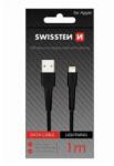 SWISSTEN - Cablu de date și încărcare cauciucat, USB/fulger, 1m negru (71505540)