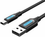 Vention COMBC USB-A apa - MiniUSB-B apa 2.0 Adat és töltő kábel - Fekete (0.25m) (COMBC)