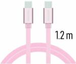 SWISSTEN - Cablu de date și încărcare cu acoperire textilă, USB-C/USB-C 1, 2 m, auriu roz (71527205)