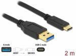 Delock Cablu date si incarcare, Delock, USB Type-C, 2 m, Negru (DeLock84004) (84004)