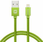 SWISSTEN - Cablu de date și încărcare cu acoperire textilă, USB/fulger, 1, 2 m verde (71523207)
