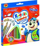 Bambino Trix Pencils Set de creioane colorate triunghiulare de 24 de bucăți, Multicolor (KX5486_1)