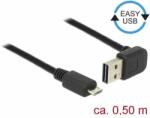 Delock Cable EASY-USB 2.0-s Tip A conector plug, curbat în sus / în jos USB 2.0-s Tip Micro-B (85203)