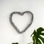  Coroniță de inimă gri 25cm (2392)