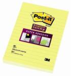 3M Post-it Super Sticky 102x152mm, caiet de notițe cu căptușeală de 90 de foi, galben narcisus (7100172740)