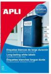 APLI Etichetă APLI 210x297 mm, din poliester, rezistentă la intemperii, alb mat, 20 bucăți (LCA1228) (01228)