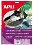 APLI Etichete APLI CD/DVD, A4 mat, detașabile 50 bucăți (LCA2001) (02001)