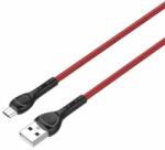 LDNIO Cablu date si incarcare, LDNIO, USB-A - Micro USB, 2.4 A, 2 m, Negru/Rosu (LS482 micro)