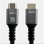 Approx Cable - Cablu HDMI 2.1 mascul/femelă 1m (UHD 8K, 4K, FHD, placat cu aur, HDR10, HDCP 2.2, Dolby TrueHD, ARC) (APPC62)