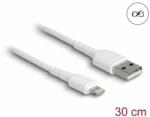 Delock Cablu de încărcare USB pentru dispozitive iPhone , iPad , iPod alb 30 cm (87866)