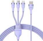Baseus 3in1 USB Flash II Series, USB-C + micro USB + Lightning, 66W, 1.2m (Purple) (27123) - 24mag