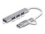 Delock 4 Port Slim USB Hub with USB Type-C or USB Type-A (64214)