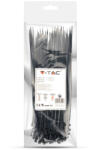 V-TAC fekete, műanyag gyorskötöző 2.5x200mm, 100db/csomag - SKU 11164 (11164)