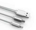 LDNIO Electronic Technology Co. Ltd LDNIO 2 az 1-ben Adat- és Töltőkábel LC-86, USB-ről Lightning/MicroUSB csatlakozó, 1 méter, asztroszürke