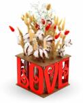 EWA Puzzle 3D, Vaza decorativa LOVE, EWA, lemn, 10 piese