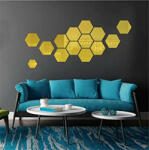 MyStyle Set Oglinzi Design Hexagon Gold - Oglinzi Decorative Acrilice Cristal - Diamant - Luxury Home 10 bucati/set