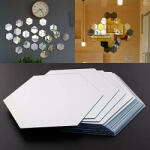 MyStyle Oglinda Decorative Acrilica Design Hexagon Silver XL Size 1 bucata