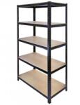 Plus Mobilier Raft metalic Extra 180x90x40 cm lacuit negru 5 polite MDF, 175 kg/polita, montaj fara suruburi, (garantie 7 ani) negru 5 Raft metalic 175 kg 900x400x1800 Otel Uz comercial (61004195) Dulap arhivare