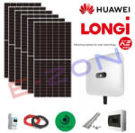 LONGi 420W HiMO6 Sistem Fotovoltaic panouri 5 kw ON OFF GRID, Set complet panouri LONGI monocristalin, Sistem Fixare K2, Invertor Huawei, Smartmeter (C743)