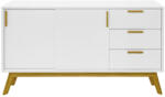 Woodman Fehér komód Woodman Kensal tölgyfa alappal 149x40 cm (104215108012)