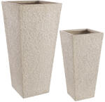 Bizzotto Két bézs színű beton kerti virágtartó készlet Bizzotto Stonet 65/88 cm (BI-0790549)
