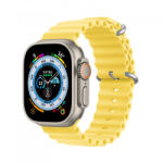 Dux Ducis Strap Watch Strap 8 / 7 / 6 / 5 / 4 / 3 / 2 / SE (41 / 40 / 38mm) Silicone Band Bracelet Yellow (OceanWave Version)